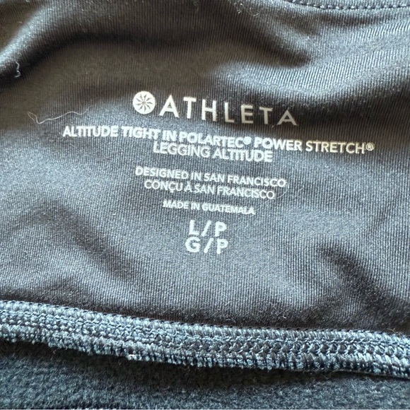 Athleta Altitude Tight Polartec Power Stretch Pants Black Winter Large Petite - Picture 8 of 8